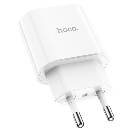 Сетевое зарядное устройство 1Type-C Hoco (C94A)(PD 20W) с кабелем (Type-C-to-USB-C) (Белый / White)