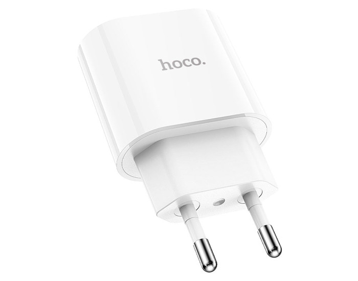 Мережеве зарядний пристрій 1Type-C Hoco (C94A)(PD 20W) з кабелем (Type-C-to-USB-C) (Білий / White)