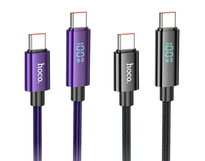 Кабель USB-C Hoco U125 Benefit Type-C to Type-C (100W/1.2m) Purple