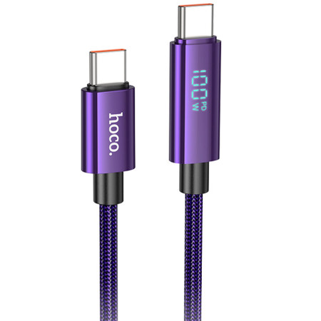 Кабель Hoco U125 Benefit Type-C to Type-C (100W/1.2m) Purple