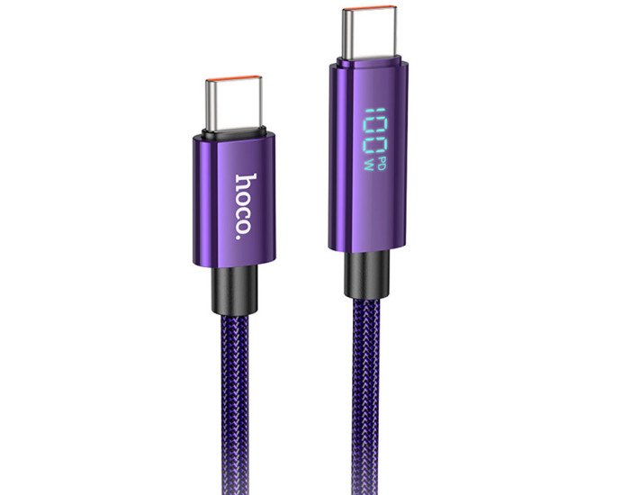Кабель USB-C Hoco U125 Benefit Type-C to Type-C (100W/1.2m) Purple