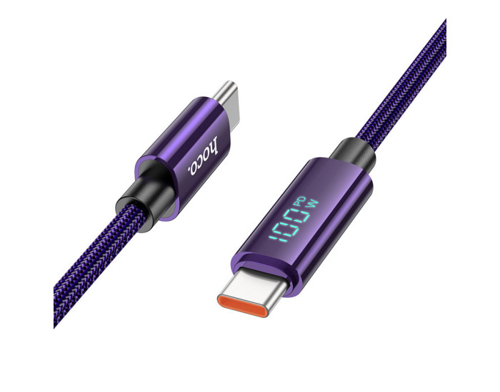 Кабель USB-C Hoco U125 Benefit Type-C to Type-C (100W/1.2m) Purple