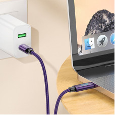 Кабель USB-C Hoco U125 Benefit Type-C to Type-C (100W/1.2m) Purple