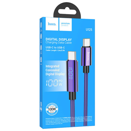 Кабель Hoco U125 Benefit Type-C to Type-C (100W/1.2m) Purple