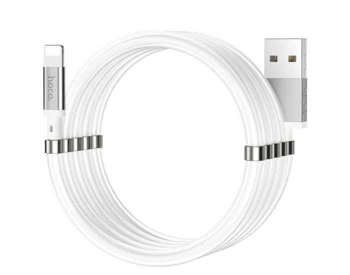 Кабель UBS Hoco U91 Magic Magnetic USB to Lightning (3A/1m) White
