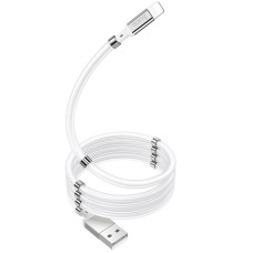 Кабель UBS Hoco U91 Magic Magnetic USB to Lightning (3A/1m) White