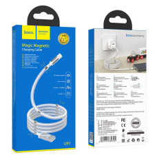 Кабель UBS Hoco U91 Magic Magnetic USB to Lightning (3A/1m) White