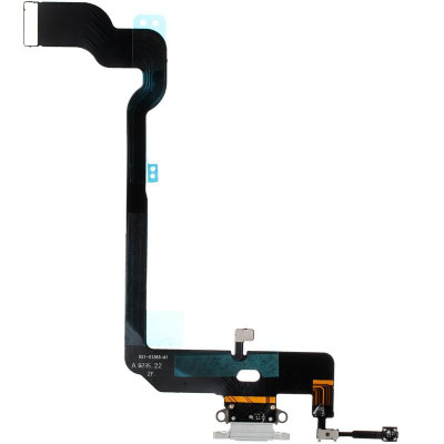 Шлейф для iPhone XS, конектора навушників, конектора зарядки, Білий