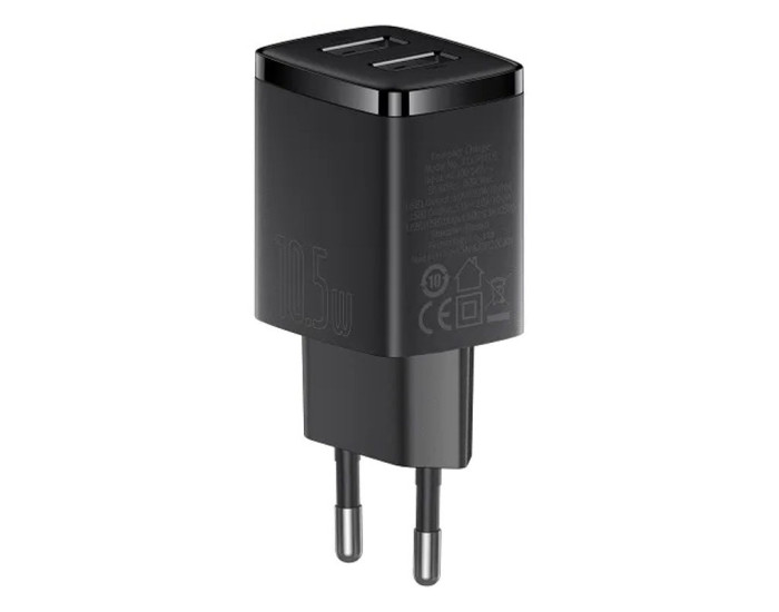 Мережеве зарядний пристрій Baseus Compact Charger 10.5W (CCXJ01) (Чорний  Black)
