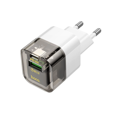 Мережеве зарядний пристрій Hoco C131A Platium (PD30W/QC3.0) Black