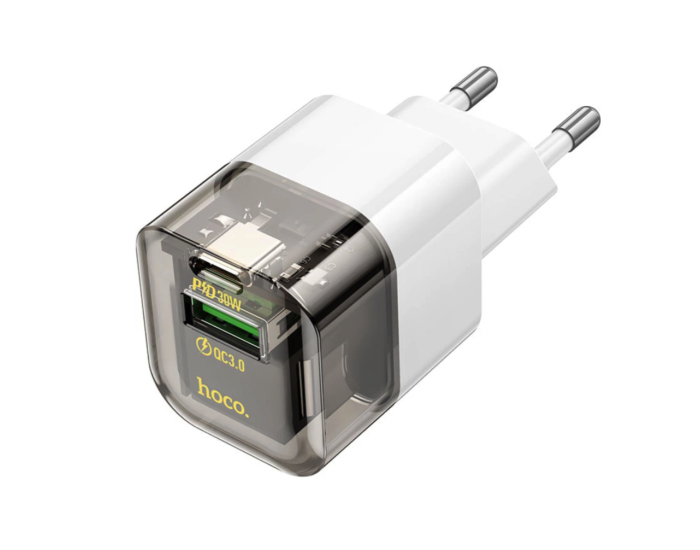Мережеве зарядний пристрій Hoco C131A Platium (PD30W/QC3.0) Black