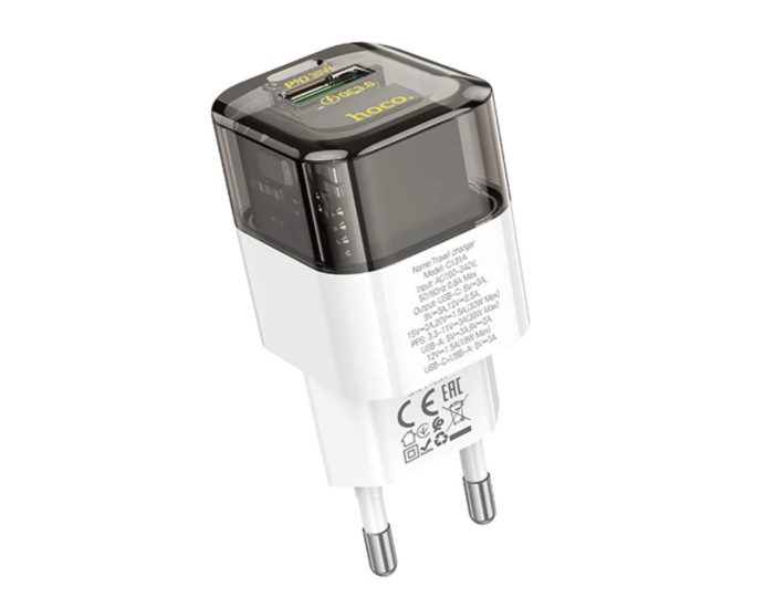 Мережеве зарядний пристрій Hoco C131A Platium (PD30W/QC3.0) Black