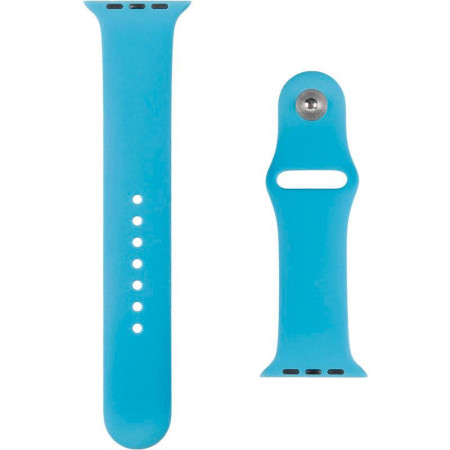 Силиконовый ремешок для Apple Watch Series 38/40 mm (Голубой / Blue) (Класс B)