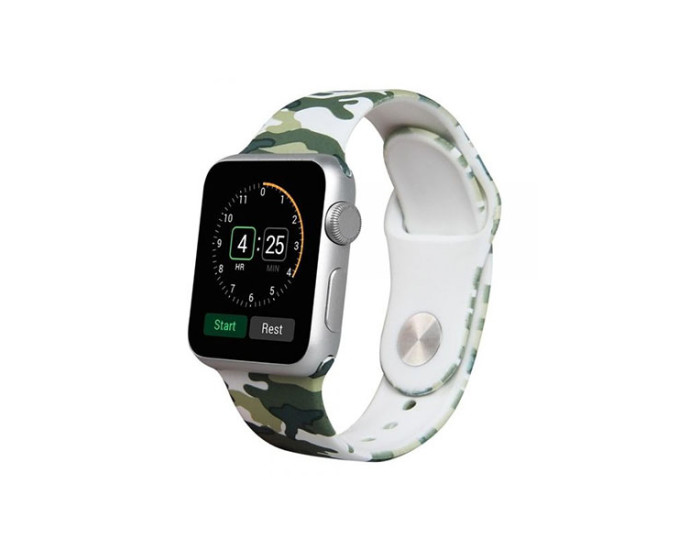 Силиконовый ремешок для Apple Watch Series 38/40 mm (камуфляж / Military)