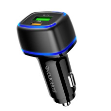 Автомобильное зарядное устройство Borofone (BZ14A) Mercury (PD20W+QC3.0 USB-A/USB-C/3A) Black