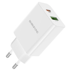 Сетевое зарядное устройство Borofone BA56A Lavida (PD20W/QC3.0 /2USB) white