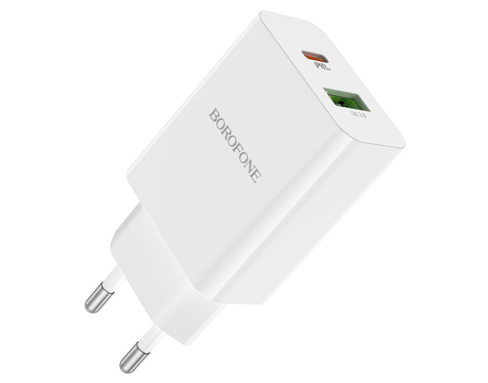 Мережеве зарядний пристрій Borofone BA56A Lavida (PD20W/QC3.0 /2USB) white