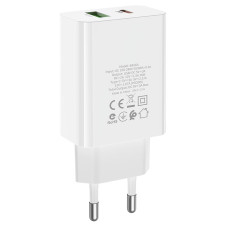Мережеве зарядний пристрій Borofone BA56A Lavida (PD20W/QC3.0 /2USB) white