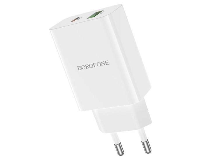 Мережеве зарядний пристрій Borofone BA56A Lavida (PD20W/QC3.0 /2USB) white