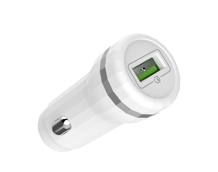 Автомобильное зарядное устройство Hoco Z27A (1USB/3A/QC3.0/18W) White