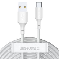 Кабель USB Baseus Simple Wisdom Data Cable Kit Type-C (2PCS/Set) (TZCATZJ-02) (1.5m) (Белый / White) (Класс C)