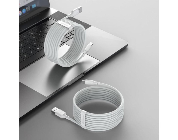 Кабель USB Baseus Simple Wisdom Data Cable Kit USB to Type-C (2PCS/Set/1.5m) White (TZCATZJ-02) 