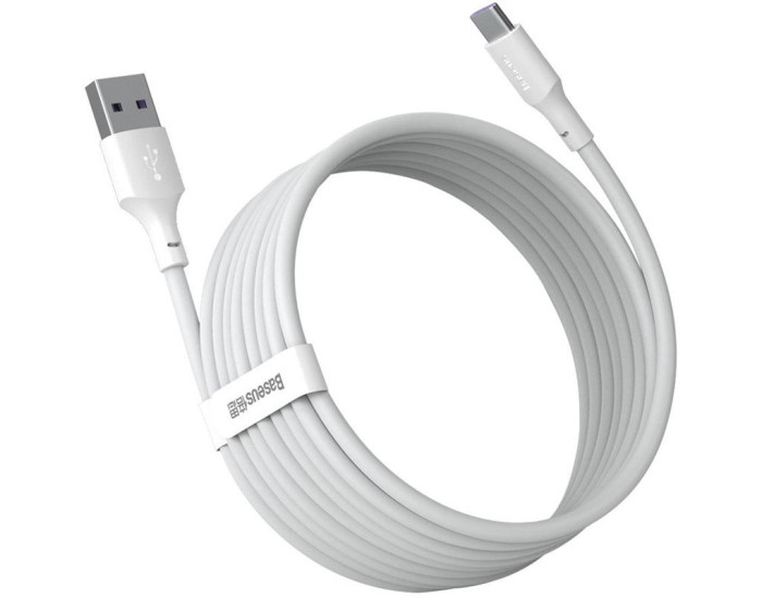 Кабель USB Baseus Simple Wisdom Data Cable Kit USB to Type-C (2PCS/Set/1.5m) White (TZCATZJ-02) 