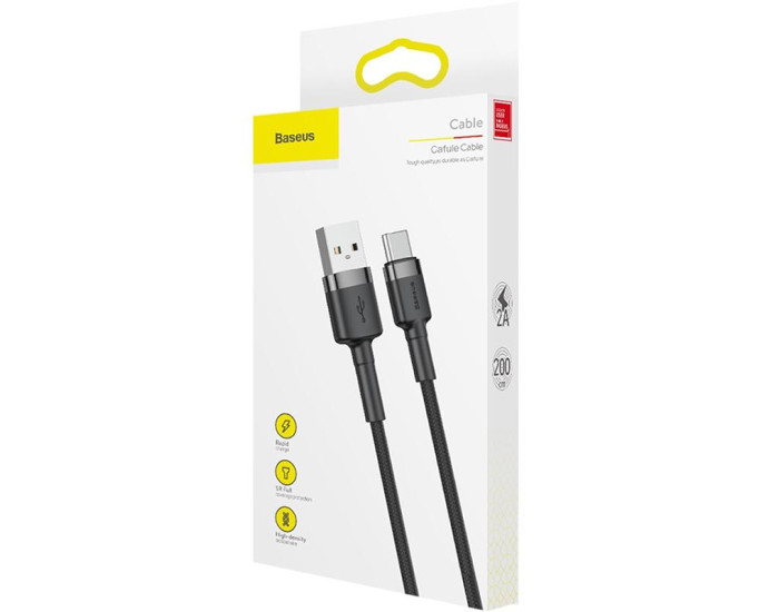 Кабель USB Baseus Cafule USB to Type-C (3m) Black (CATKLF-CG1)