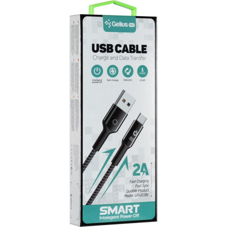 Кабель USB Gelius Pro Smart GP-U08c Type-C (1m) (черный \ Black)