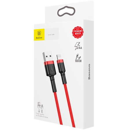 Кабель USB Baseus Cafule Lightning (1m) (CALKLF-B09) (Красный /Red) (Класс А)