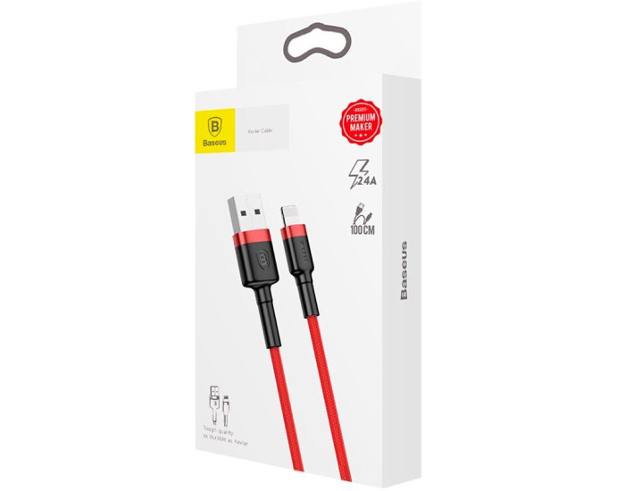 Кабель USB Baseus Cafule USB to Lightning (1m) Красный (CALKLF-B09)