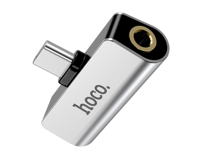 Переходник Hoco LS26 Type-C to AUX (3,5mm) стальной