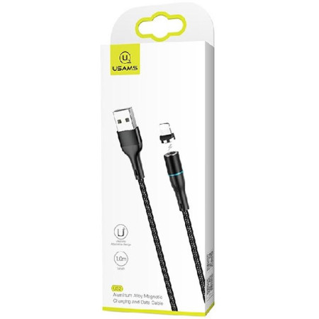 Кабель USB Usams US-SJ292 Magnetic U-Sure Series Lightning (1m) (черный \ Black)