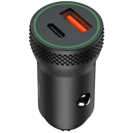Автомобильное зарядное устройство XO CC33 (1USB + Type-C, QC3.0 18W) Black