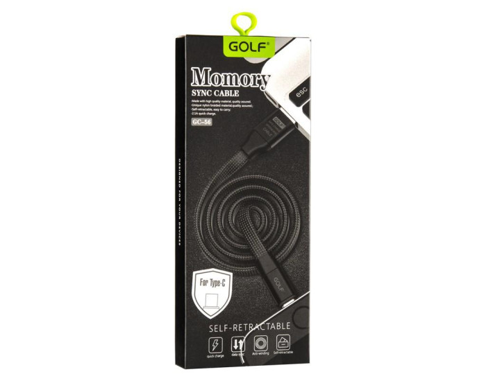 Кабель USB Golf Momory USB to Type-C (GC-56t) Black