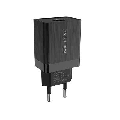 Мережеве зарядний пристрій Borofone BA17A Centrino single port (QC3.1/1USB/3A) Black