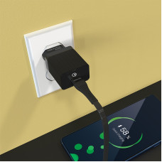 Мережеве зарядний пристрій Borofone BA17A Centrino single port (QC3.1/1USB/3A) Black