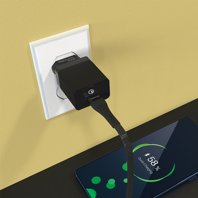 Мережеве зарядний пристрій Borofone BA17A Centrino single port (QC3.1/1USB/3A) Black