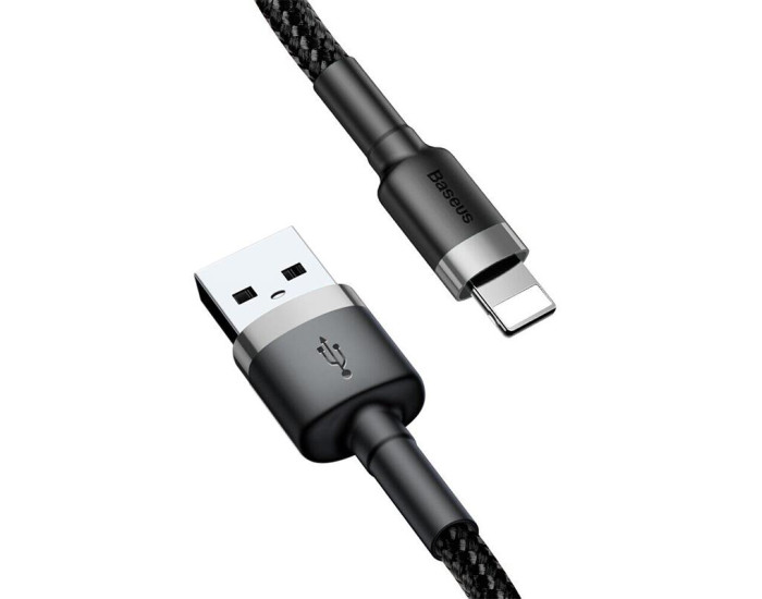 Кабель USB Baseus Cafule USB to Lightning Cable (2.4A/1m) Сірий/Чорний (CALKLF-B)