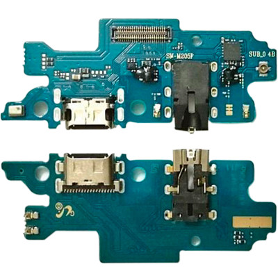 Шлейф для Samsung M205F Galaxy M20 2019, мікрофона, конектора зарядки