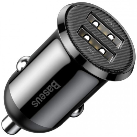 Автомобильное зарядное устройство Baseus 2USB Grain Pro (4.8A) (CCALLP-01) (Черный / Black) (Класс А)
