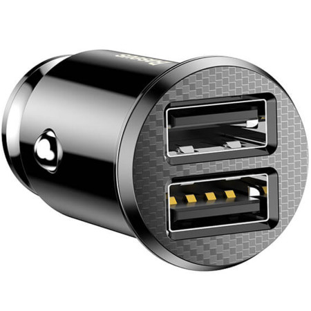 Автомобильное зарядное устройство Baseus 2USB Grain Pro (4.8A) (CCALLP-01) (Черный / Black) (Класс А)