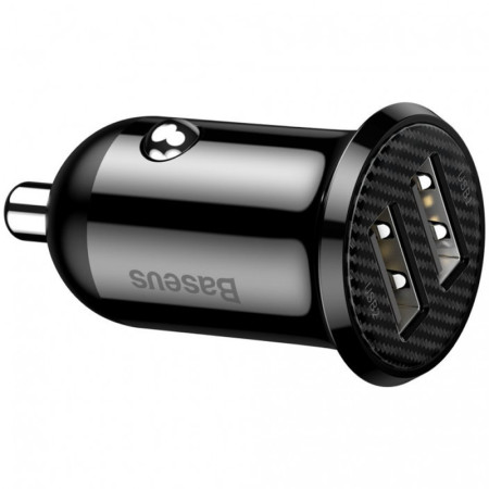 Автомобильное зарядное устройство Baseus 2USB Grain Pro (4.8A) (CCALLP-01) (Черный / Black) (Класс А)