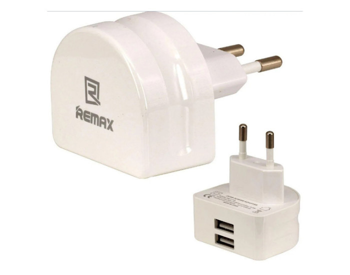 Сетевое зарядное устройство Remax RMT7188 с кабелем iPhone 4 (2USB,2.1A) White