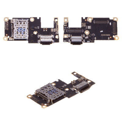 Шлейф для Xiaomi 11T, 11T Pro, конектора зарядки, з SIM-коннектором