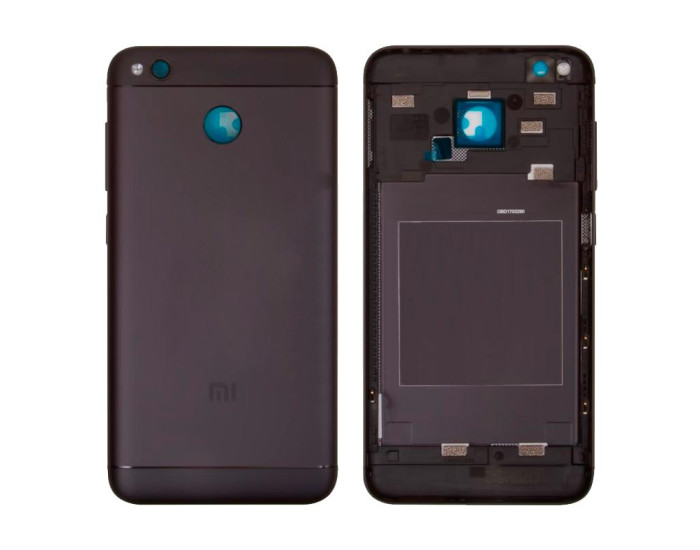 Задняя крышка корпуса для Xiaomi Redmi 4X, черная с боковыми кнопками
