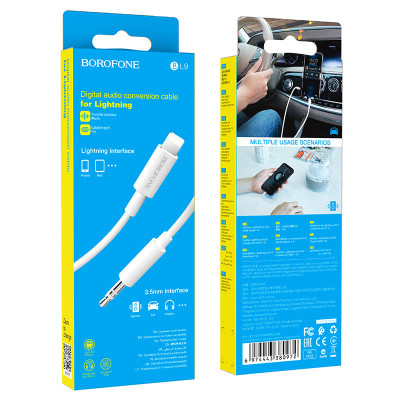 Кабель AUX Borofone BL9 Lightning to 3,5 1m White