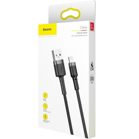 Кабель USB Baseus Cafule Lightning (2m) (CALKLF-CG1) Black