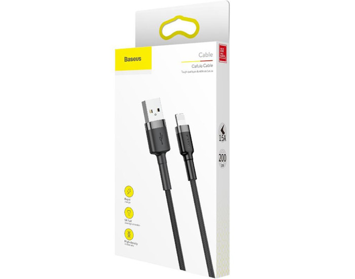 Кабель USB Baseus Cafule USB to Lightning (2m) Black (CALKLF-CG1)