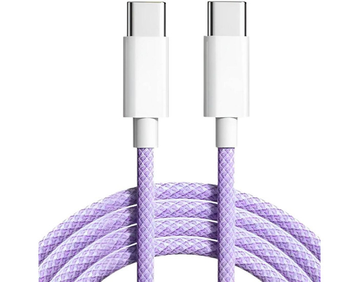 Кабель Original Quality Type-C to Type-C (Woven) (box) 1m, Purple
